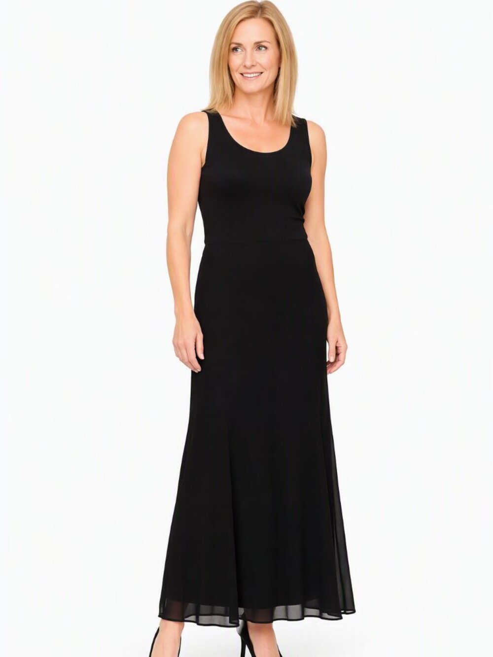 Elegant Onyx Nite Black Formal Maxi Skirt XXL | Fully Lined, Elastic Waist